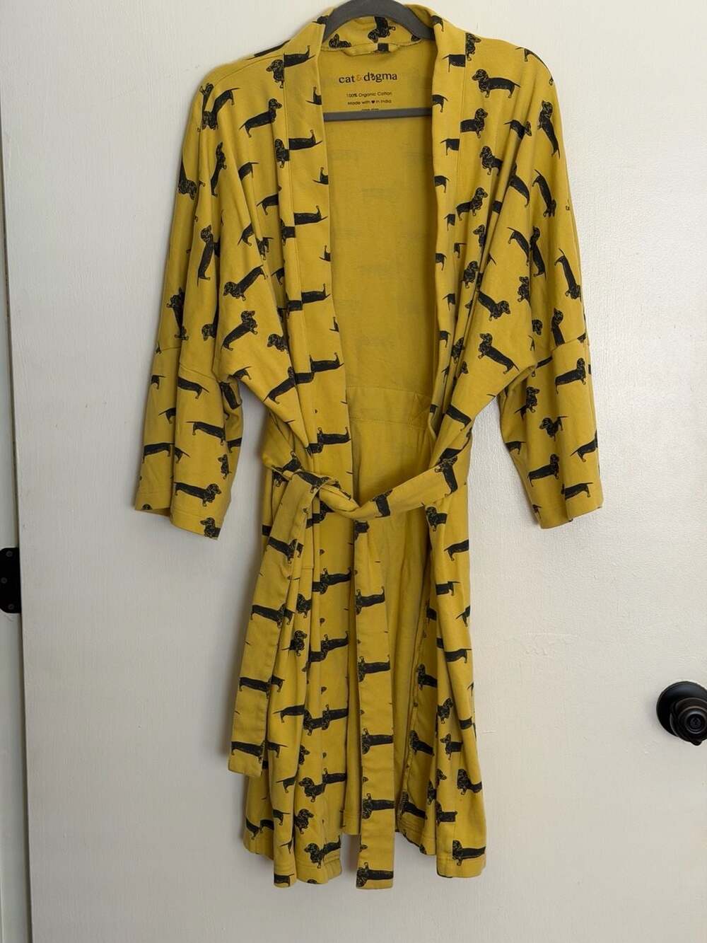 Cat & Dogma Organic Cotton Dachshund Wiener Dog Print Robe